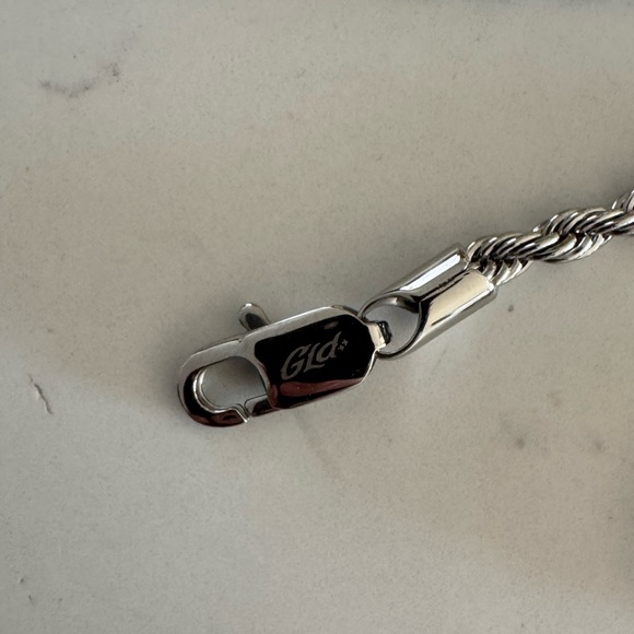 Men’s 20” 14k White Gold Plated Rope Chain (4mm) - Picture 4 of 4